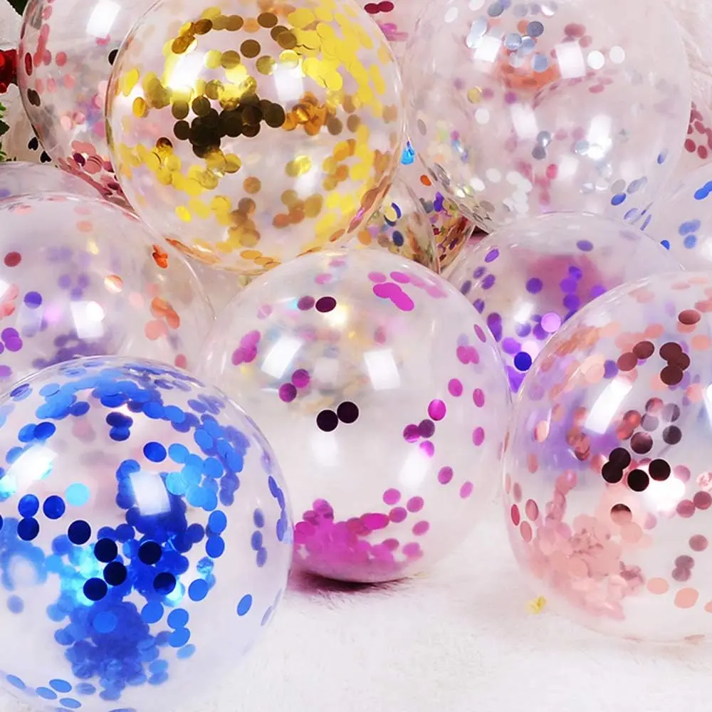 12 Inch Clear Gold Confetti Balúin LaTeX