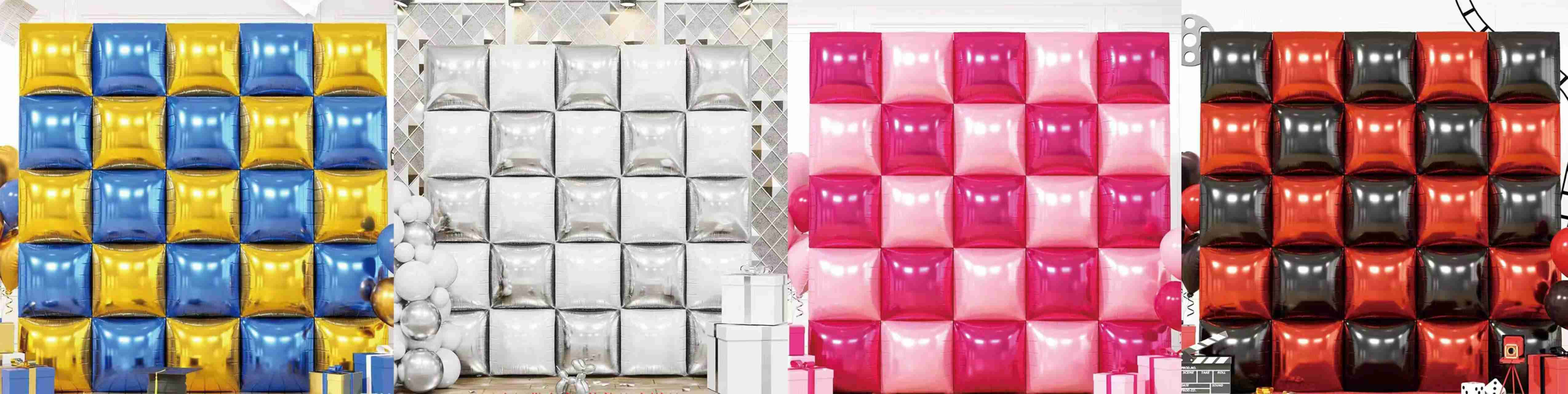 Square foil balloons wall