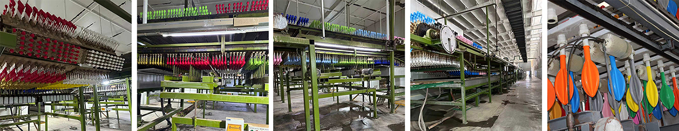 Retro latex balloon production and finished product inspection at Borun Balloon Factory